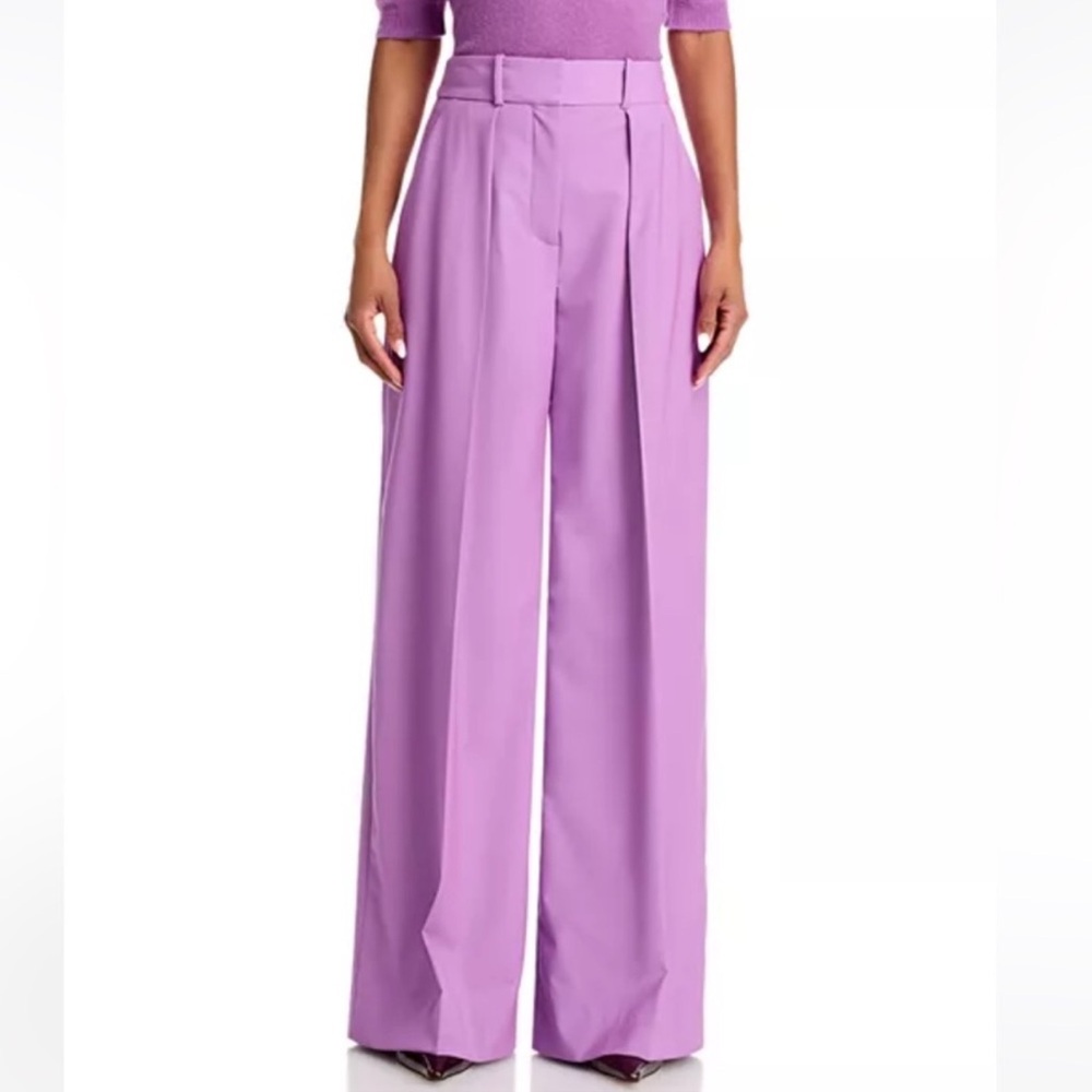 Veronica Beard High Waist Wide Leg Pleated Wool Blend‎ Pants Size 12